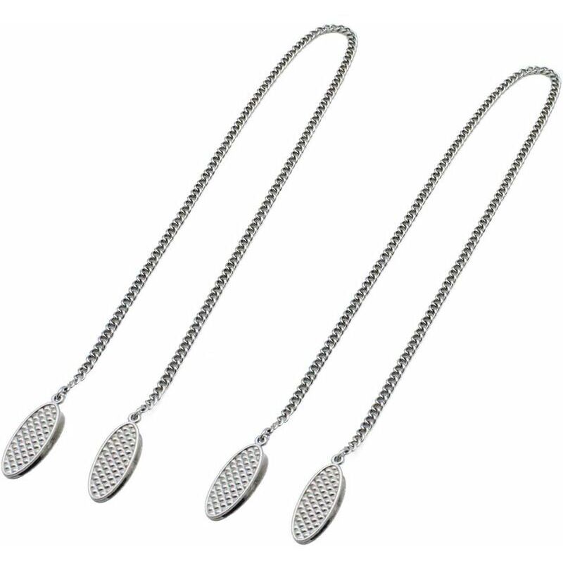 Lot de 2 chaînes de serviette en acier inoxydable pour serviettes de table et bavoirs Argenté