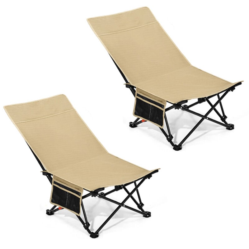 Lot de 2 Chaise de Camping Pliante, Chaise de Plage Pliable et Portable, Chaise de Pêche Ultra-légère, ac de Transport, pour Activités en Plein Air