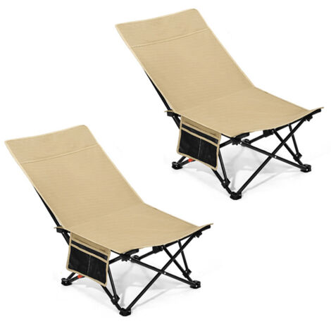 Chaise De Camping Pliante Robuste Aurora – Noir – Aluminium – Neuve