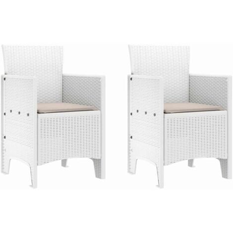 Lot de 2 Chaise de jardin，Chaise d'extérieur Blanc 53 x 49 x 85 cm PP CFW6796883