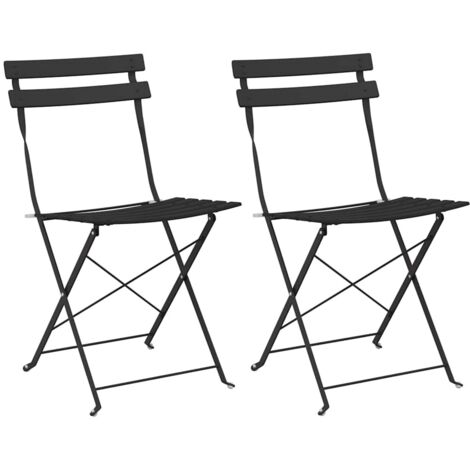 Lot de 2 Chaise de jardin，Chaise d'extérieur pliante Anthracite 42 x 46 x 82cm Acier CFW1147680