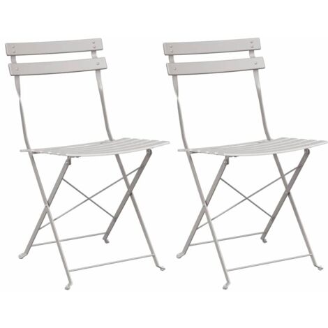 Lot de 2 Chaise de jardin，Chaise d'extérieur pliante Beige 42 x 46 x 82cm Acier CFW8536141