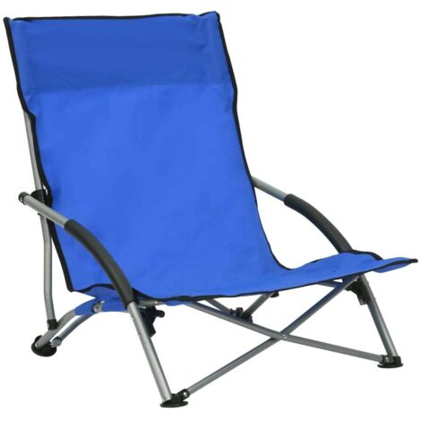 Lot de 2 Chaise de jardin,Chaises de plage pliables Bleu Tissu CFW9288627