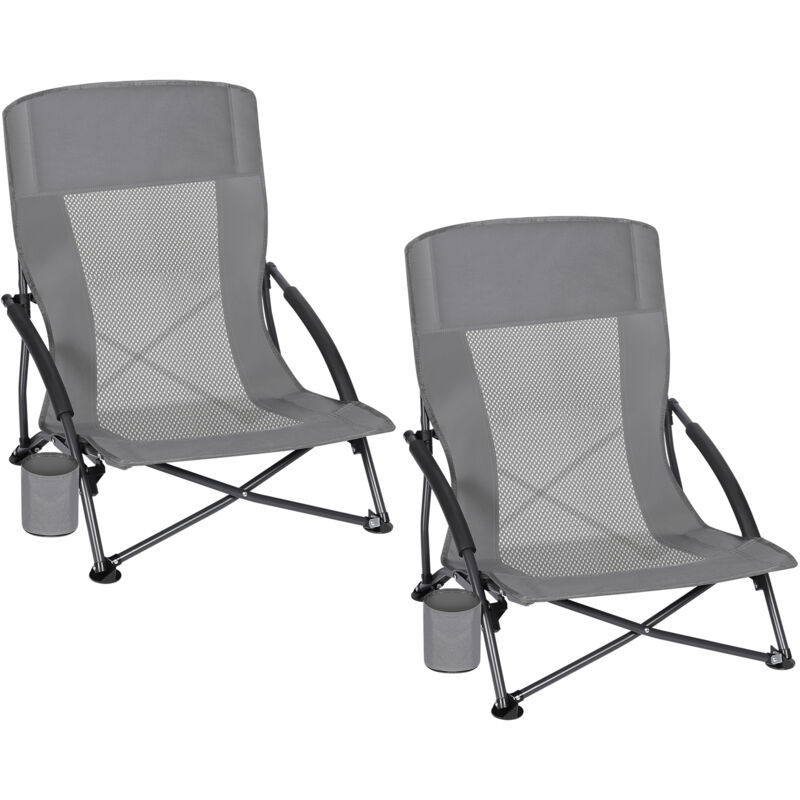 Lot de 2 Chaise de Plage Pliable WOLTU, Chaise de Pêche Portable, avec Dossier en Maille, Porte-gobelet, Sac de Transport, Gris foncé Lot de 2 Chaise de Plage Pliable WOLTU, Chaise de Pêche Portable, avec Dossier en Maille, Porte-gobelet, Sac de Transport, Gris foncé