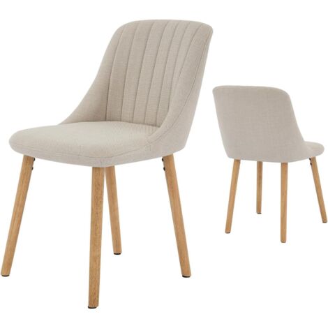 Lot de 2 - Chaise de salle à manger - Chaise salle a manger - Pieds en bois massif - beige,48 x 43 x 81 cm