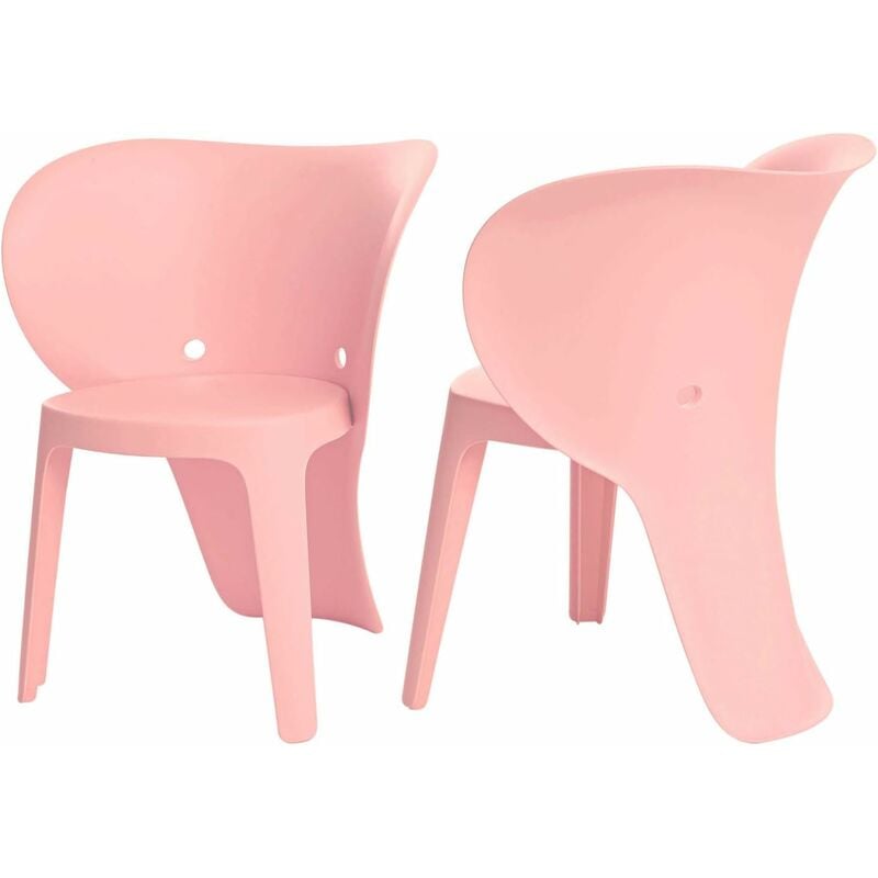 sobuy - lot de 2 chaise enfant design chaise pour enfants siège garçons et filles confortable éléphant rose kmb12-px2 ®