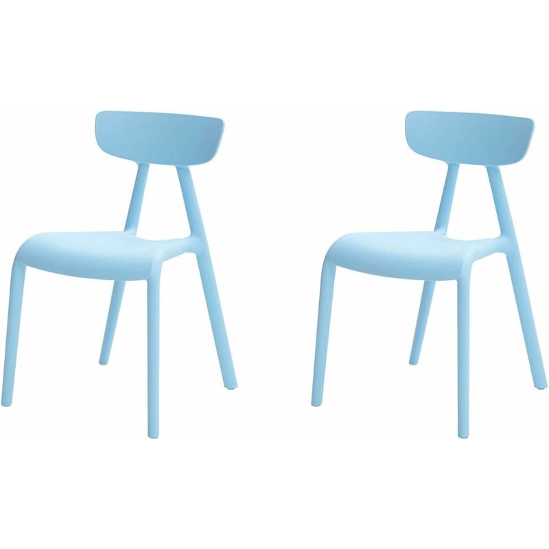 lot de 2 chaise enfant design chaise pour enfants siège garçons et filles confortable bleu clair kmb15-bx2 sobuy®
