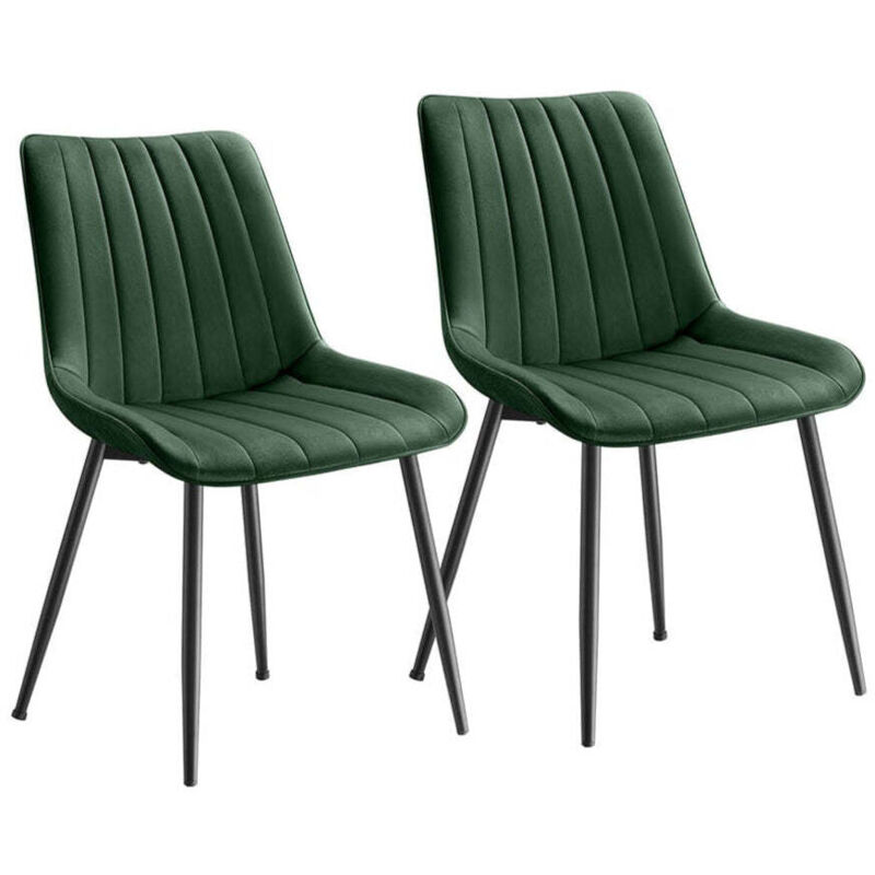 Lot de 2 chaise salle à manger chaise cuisine supportant jusqu’à 120 kg pied en acier dossier ergonomique pour salle à manger cuisine vert Lot de 2 chaise salle à manger chaise cuisine supportant jusqu’à 120 kg pied en acier dossier ergonomique pour salle à manger cuisine vert