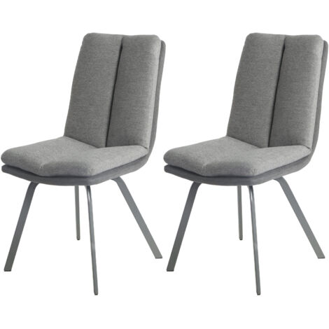 Lot de 2 chaises 47x65x86 cm anthracite et gris - GALTY