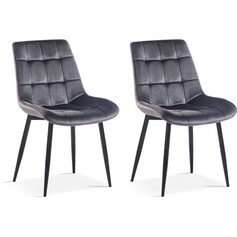 Lot de 2 chaises 50x59x82 cm en velours taupe - JUZO