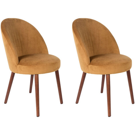 Lot de 2 chaises 51x59x85,5 en velours camel - BARBARA