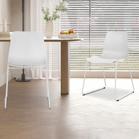 Lot de 2 chaises 52x44x81 cm blanc - NOZYZ