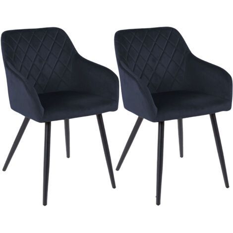 Lot de 2 chaises 59x56x82 cm en velours bleu marine - VELVET