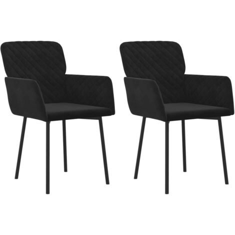 Lot de 2 Chaises à manger，Chaise de cuisine Noir Velours CFW43759