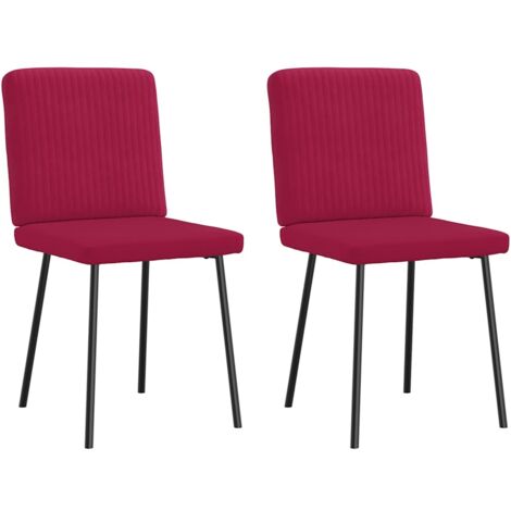 Lot de 2 Chaises à manger，Chaise de cuisine Rouge bordeaux Velours CFW10098