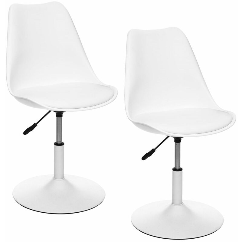 Toilinux - Lot de 2 Chaises ajustables en hauteur en polypropylène avec coussin