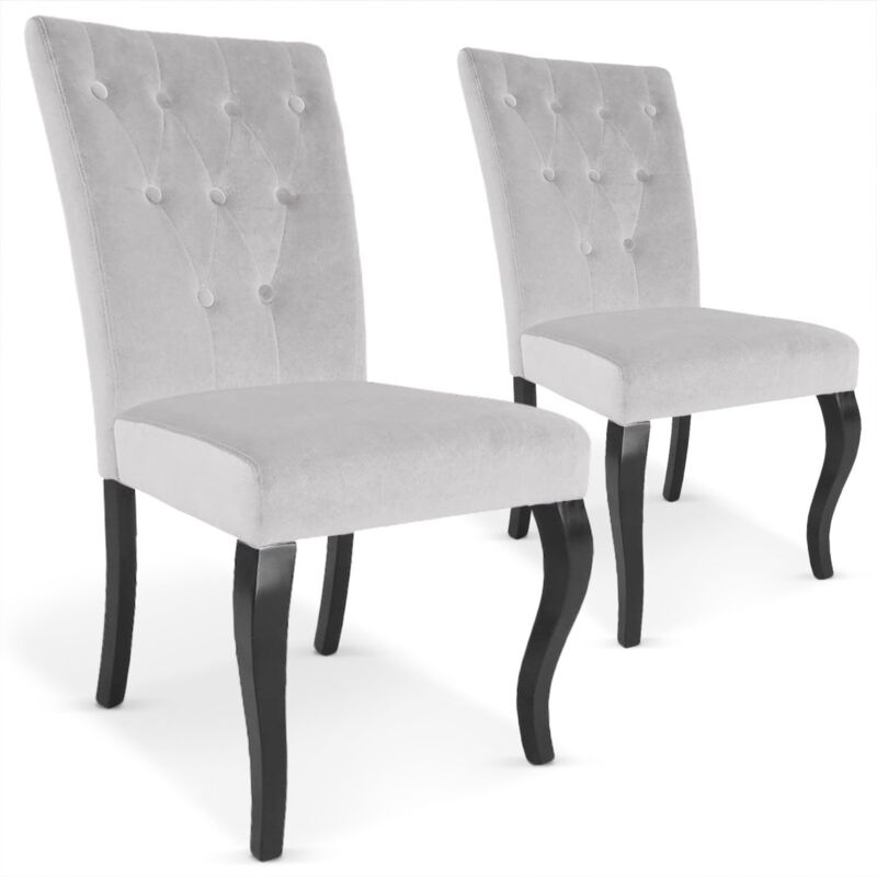 Lot de 2 chaises Beata Velours Argent