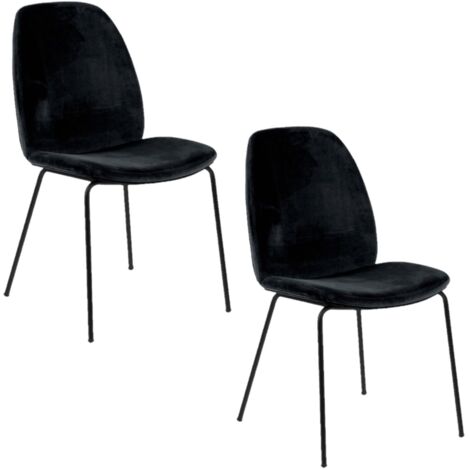 Lot de 2 chaises Billie en velours et métal