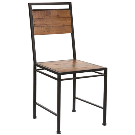 Lot de 2 chaises - Bois - Marron - Interior's