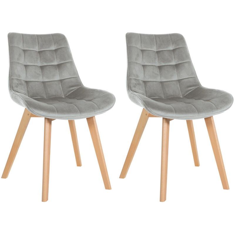 Lot de 2 chaises Brook velours Gris
