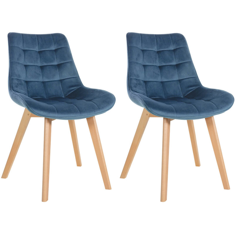 CLP - Lot de 2 chaises Brook velours Bleu
