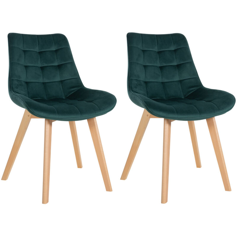 CLP - Lot de 2 chaises Brook velours Vert