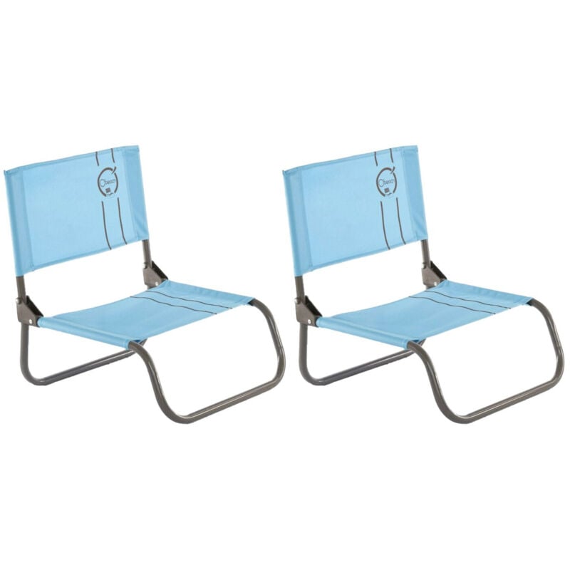 Lot de 2 chaises cale-dos de plage 1 pliure O'beach Dimensions : 40 x 45 x 50 cm