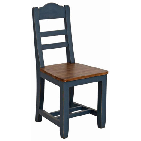 Lot de 2 chaises campagne - Bois - Bleu - Interior's