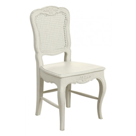 Lot de 2 chaises canné - Bois - Blanc - Interior's