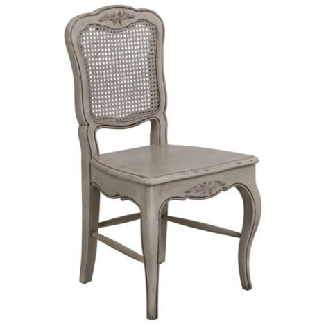 Lot de 2 chaises canné - Bois - Gris - Interior's