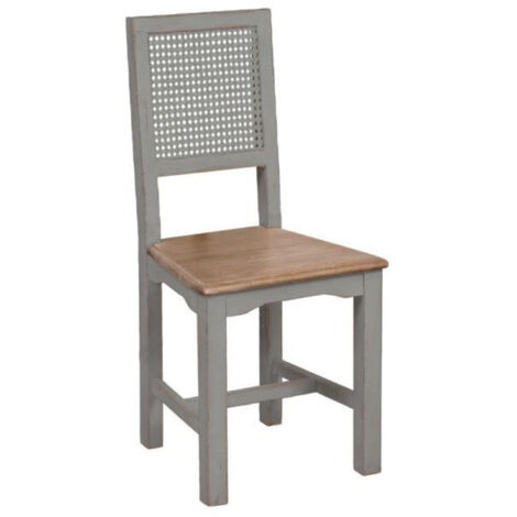 Lot de 2 chaises canné - Bois - Gris - Interior's