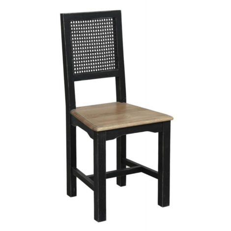 Lot de 2 chaises canné - Bois - Noir - Interior's