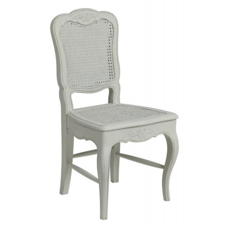 Lot de 2 chaises canné jeanne - Bois - Blanc - Interior's