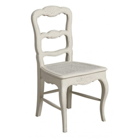 Lot de 2 chaises cannée louise - Bois - Blanc - Interior's