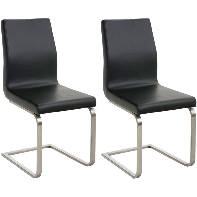 CLP - Lot de 2 chaises cantilever Belfort en similicuir Noir