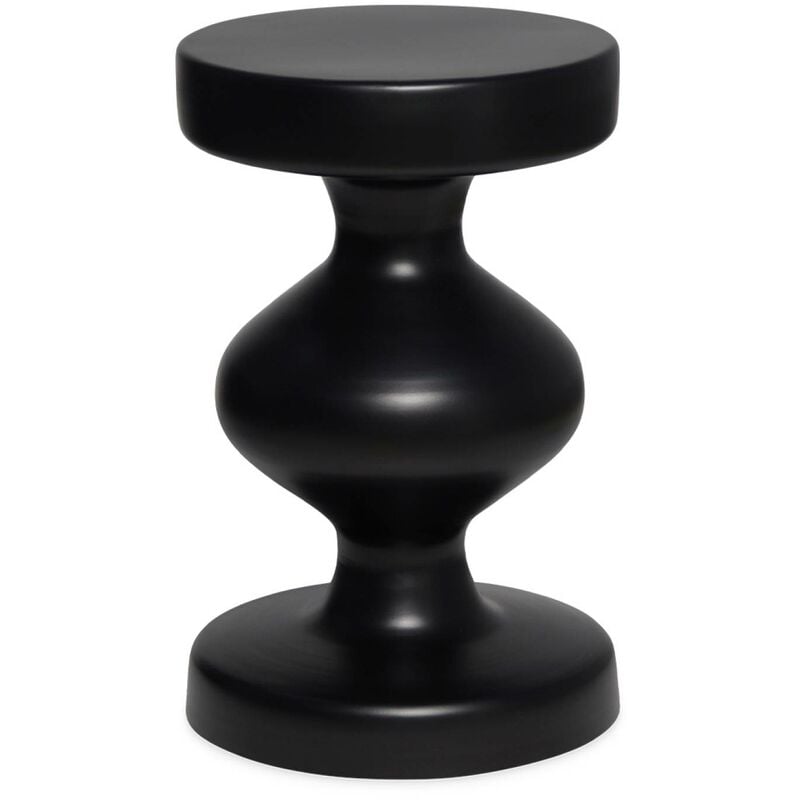 Table d'appoint. bout de canapé. table de chevet en métal. noir. Hawa Ø29.5 x H 47cm