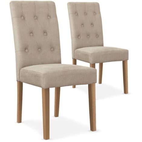 Lot de 2 chaises Cecil Tissu Beige
