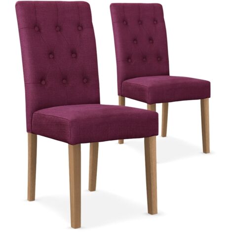 Lot de 2 chaises Cecil Tissu Violet