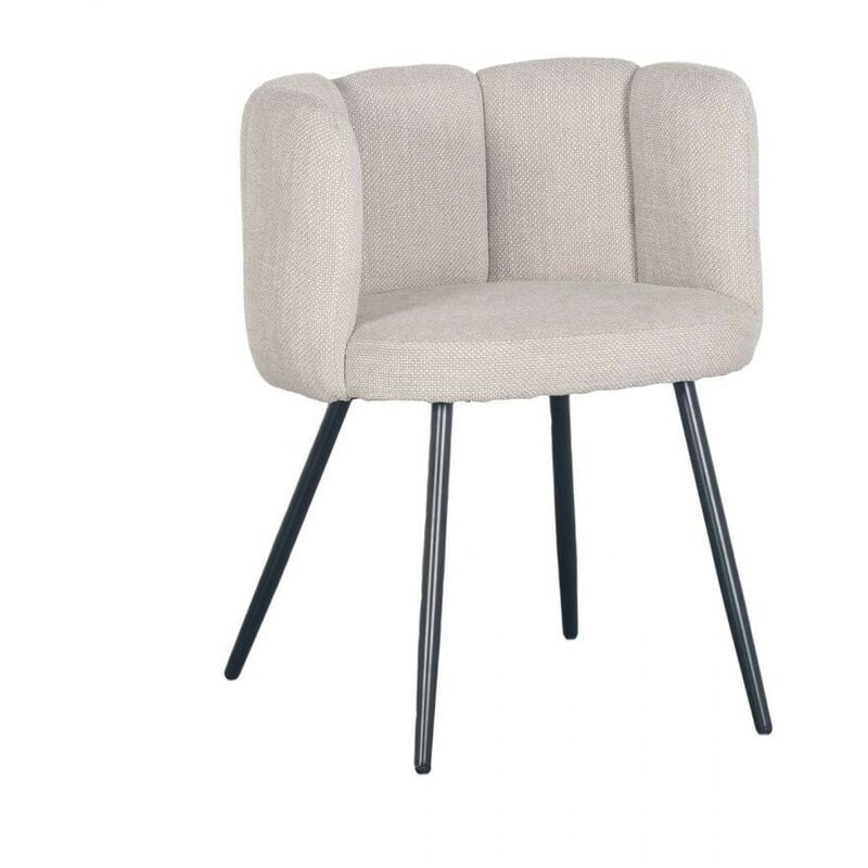 Bobochic - Chaise et fauteuil de table Lot de 2 chaises celia beige tissu texturé - Beige