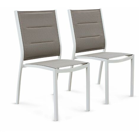 Chaise de jardin empilable aluminium (lot de 2)