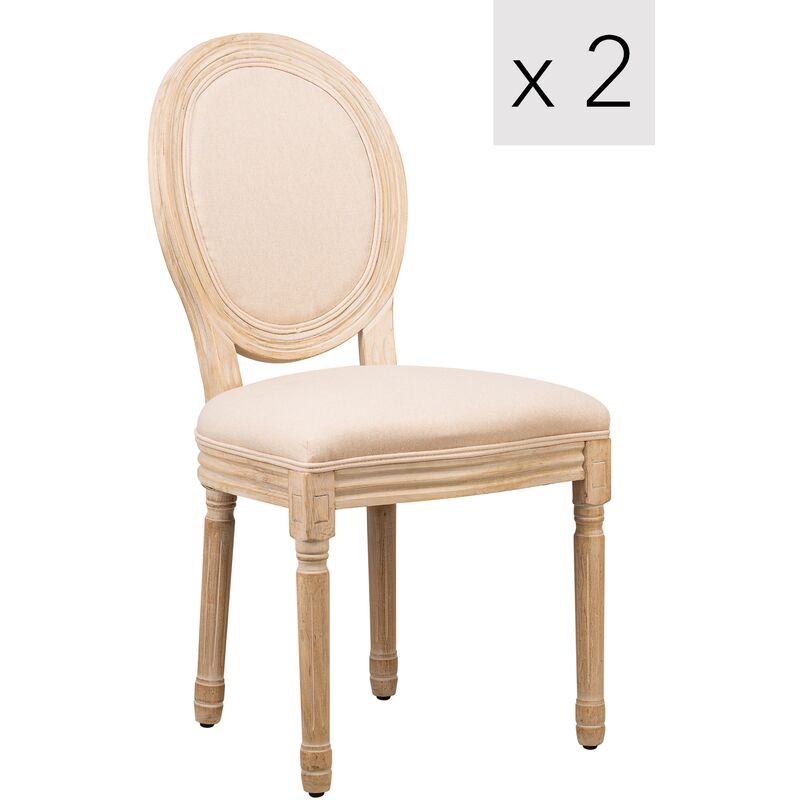 Nordlys - Lot de 2 Chaises Classiques Salle a Manger Bois
