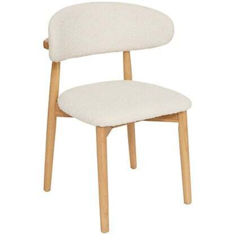 Lot de 2 chaises coloris blanc et structure en bois massif - Longueur 51 x Profondeur 56 x Hauteur 78 cm