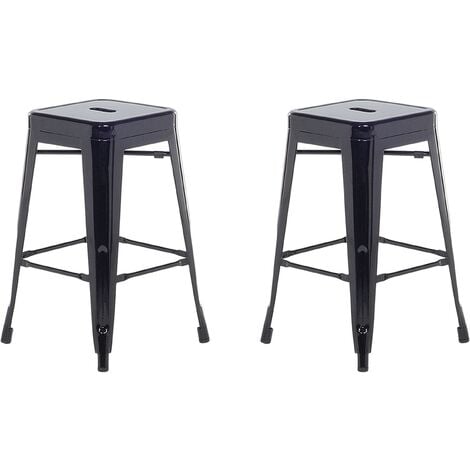 Lot de 2 chaises de bar 61 cm noir