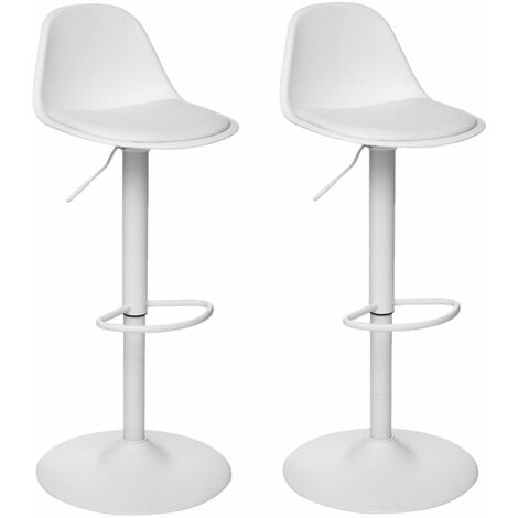 Lot de 2 chaises de bar ajustables en hauteur avec coussin AIKO
