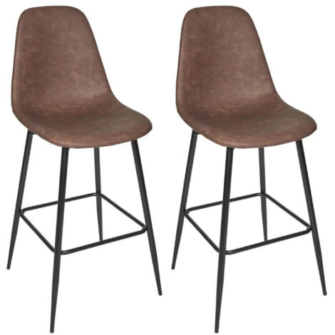 Lot de 2 Chaises de Bar "Amber" 106cm Marron