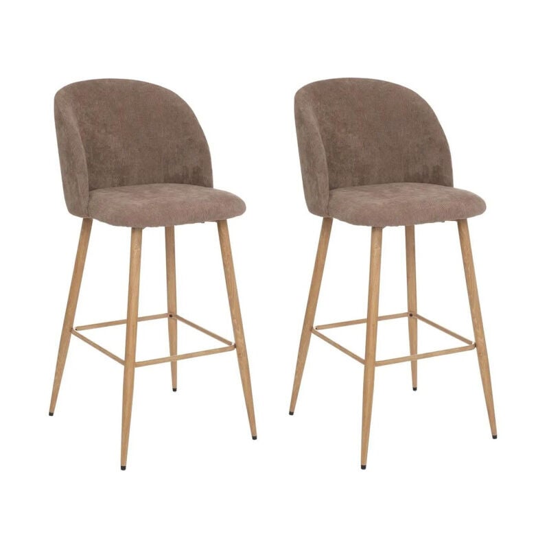 Lot de 2 Chaises de Bar 'Céleste' 106cm Taupe