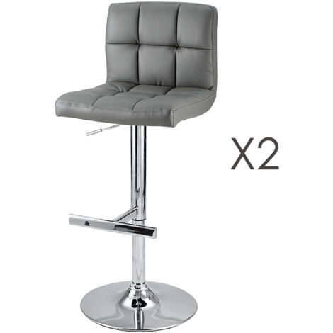 Lot de 2 chaises de bar coloris gris - JOAHAN