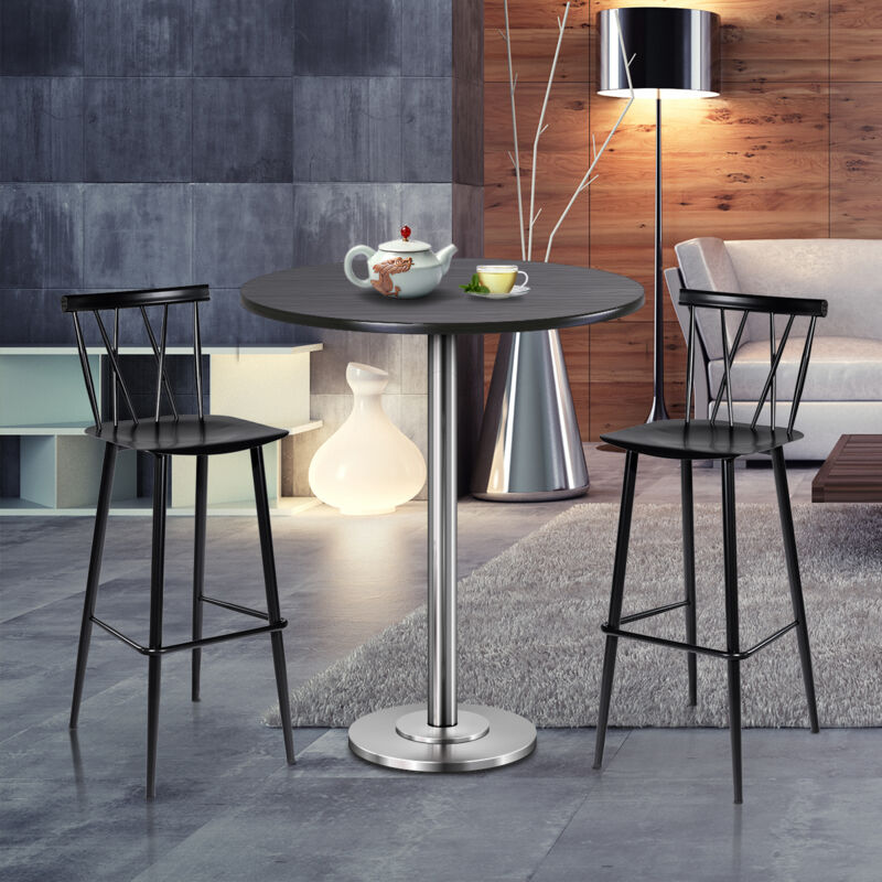 Maisonchic - Lot de 2 Chaises de Bar de Style Moderne en Métal 47,5 x 41 x 105 cm pour Bistro Cuisine Café noir Charge Max. 150 kg design in