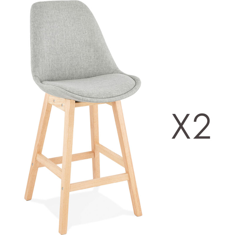 M&s - Lot de 2 chaises de bar design 48x102x56 cm tissu gris - elo