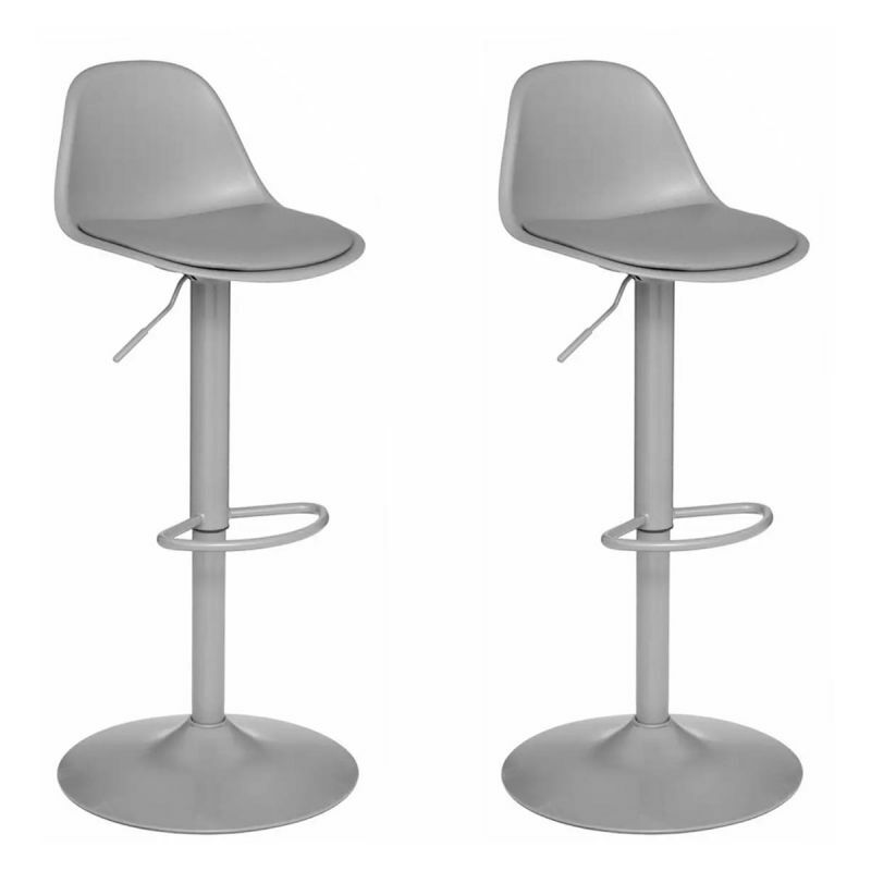 lot de 2 chaises de bar design aiko 103cm gris clair